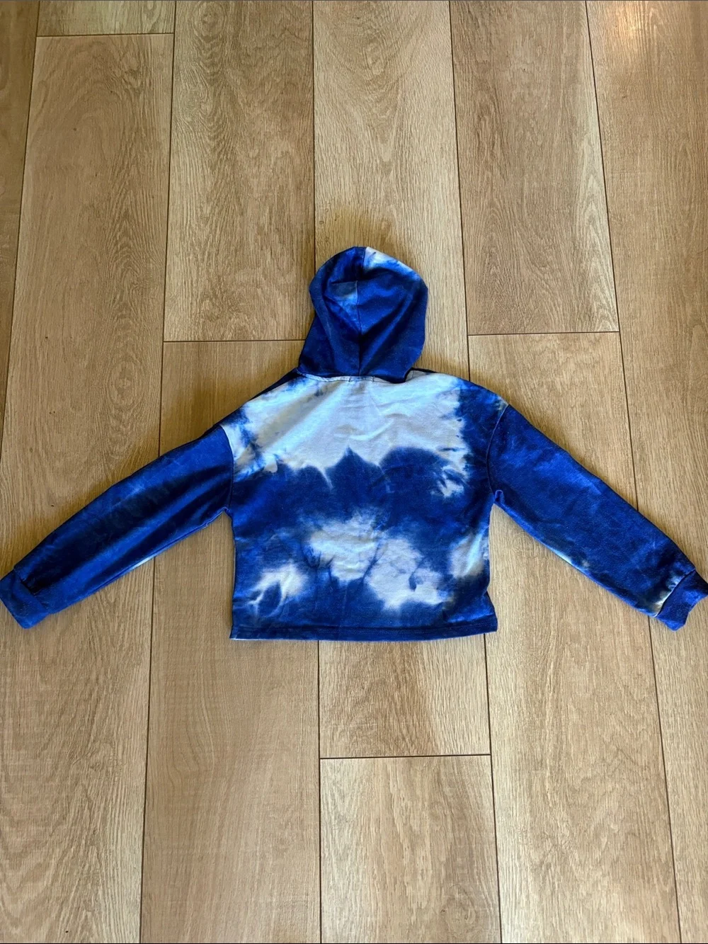 Kids Blue Tie-Dye Hooded Pajama Set